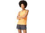 Asics carrera femenina sin mangas durazno brillante