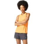 Asics carrera femenina sin mangas durazno brillante