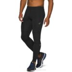 Asics carrera masculina apretada negro alto rendimiento