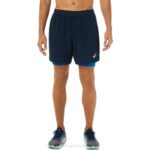 Asics carretera hombre 2-en-1 cortos azul francés y lago