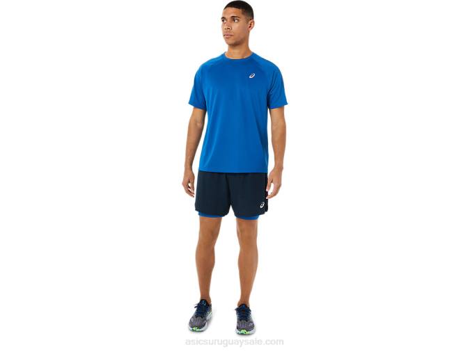 Asics carretera hombre 2-en-1 cortos azul francés y lago - Image 4