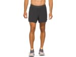 Asics carretera hombre 2 en 1 cortos gris grafito ligeros y cómodos