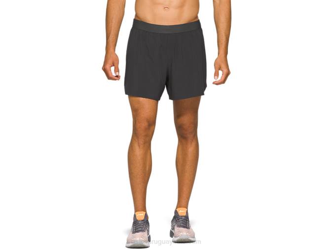 Asics carretera hombre 2 en 1 cortos gris grafito ligeros y cómodos - Image 1