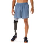 Asics carretera hombre pantalones cortos 7 pulgadas azul acero