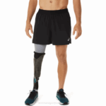 Asics carretera hombre short 2n1 5 pulgadas rendimiento negro