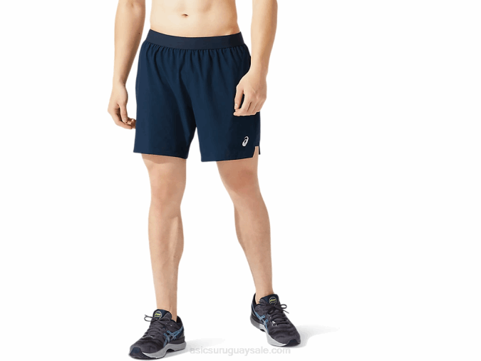 Asics carretera hombre short 2n1 7in azul francés deportivo - Image 1