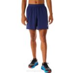 Asics carretera hombre short 2n1 7in azul índigo cómodo y versátil