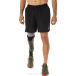 Asics carretera hombre shorts 7 pulgadas rendimiento negro
