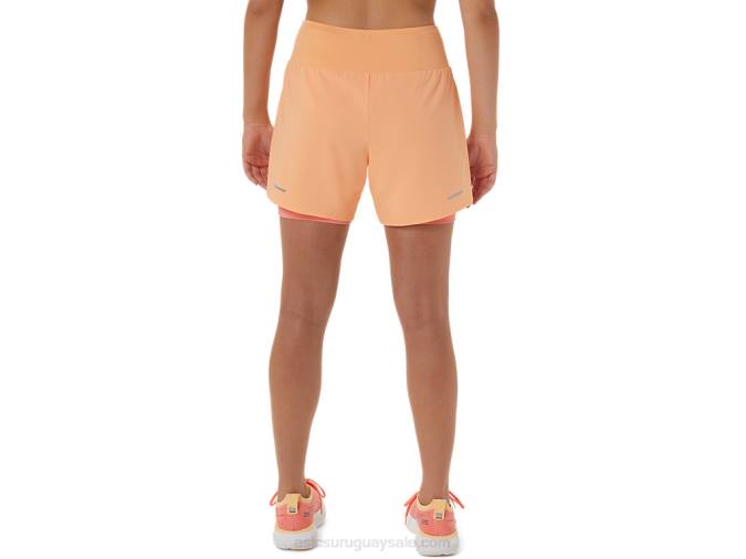 Asics carretera mujer 2n1 corto duna papaya verano - Image 2