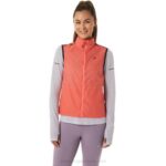 Asics chaleco plegable metarun mujer papaya ligero y versátil