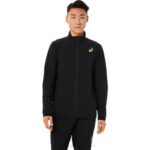Asics chamarra elástica de rendimiento para hombre negra