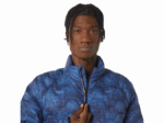 Asics Chaqueta Aislante Rendimiento Hombre Azul Estampado Teñido - Image 2