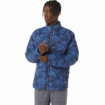 Asics Chaqueta Aislante Rendimiento Hombre Azul Estampado Teñido