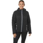 Asics chaqueta de alto rendimiento para mujer negro cielo suave