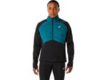 Asics chaqueta de correr de invierno hombre pino terciopelo brezo negro cómoda y ligera
