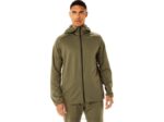Asics chaqueta de punto jacquard verde actibreeze para hombre