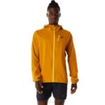Asics chaqueta impermeable fujitrail hombre tormenta de arena ligera