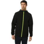 Asics chaqueta impermeable hombre negro peligro verde rendimiento activo