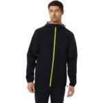 Asics chaqueta impermeable hombre negro ralladura de lima rendimiento