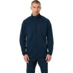 Asics chaqueta jacquard actibreeze hombre azul francés ligero y cómodo