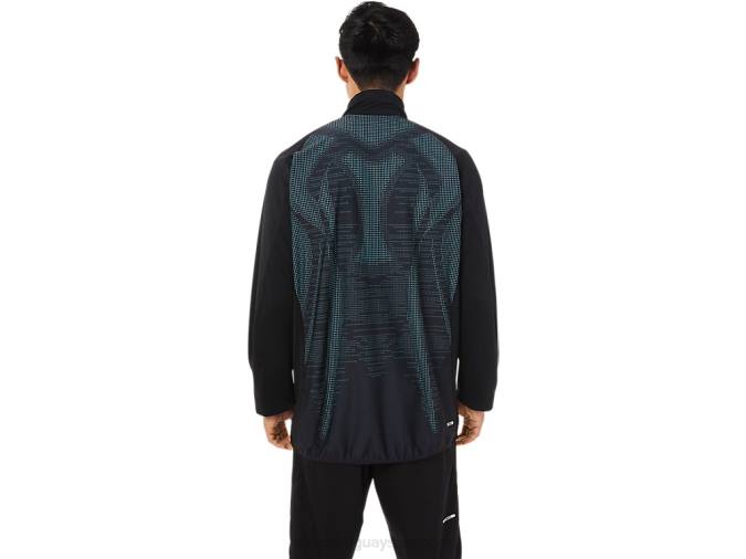 Asics chaqueta jacquard actibreeze hombre rendimiento negro estilo y confort - Image 2