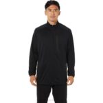 Asics chaqueta jacquard actibreeze hombre rendimiento negro estilo y confort