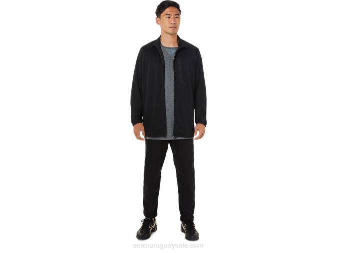 Asics chaqueta jacquard actibreeze hombre rendimiento negro estilo y confort - Image 4