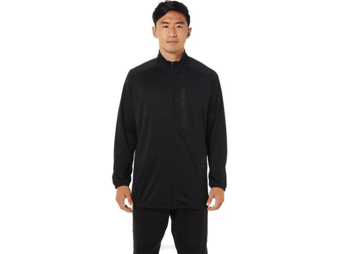 Asics chaqueta jacquard actibreeze hombre rendimiento negro estilo y confort - Image 1