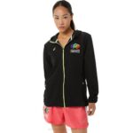 Asics chaqueta mujer rendimiento negro estilo moderno y cómodo