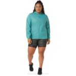 Asics chaqueta plegable mujer salvia azul claro estilo moderno