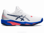 Asics chaquetón velocidad de solución blanco estilo deportivo
