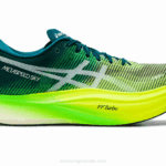 Asics cielo de metavelocidad zapatillas pino terciopelo amarillo seguridad
