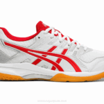 Asics Cohete de Gel 9 Zapatillas Blancas Rojas Clásicas