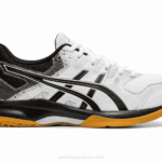 Asics cohete de gel 9 zapatillas blancas y negras