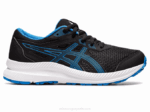 Asics competidor 8 grado negro azul eléctrico para escuela