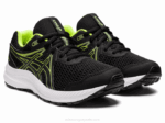 Asics Competir 7 Grado Escuela Zapatillas Negro Verde Peligro - Image 2