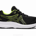 Asics Competir 7 Grado Escuela Zapatillas Negro Verde Peligro