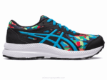 Asics Competir 8 Grado Escuela Negro Azul Isla Rendimiento