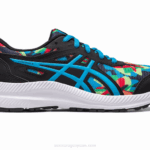 Asics Competir 8 Grado Escuela Negro Azul Isla Rendimiento