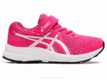 Asics contend 7 tenis preescolar rosa brillante y blanco