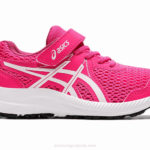 Asics contend 7 tenis preescolar rosa brillante y blanco