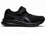 Asics contend 7 zapatillas preescolar negro gris cómodas y duraderas