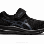 Asics contend 7 zapatillas preescolar negro gris cómodas y duraderas