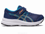 Asics contend 8 preescolar azul índigo melocotón estilo y comodidad