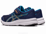 Asics contend 8 preescolar azul índigo melocotón estilo y comodidad - Image 3