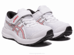 Asics contend 8 zapatillas preescolar blanco rojo eléctrico deportivas - Image 2