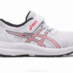 Asics contend 8 zapatillas preescolar blanco rojo eléctrico deportivas