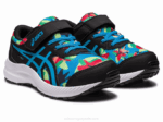 Asics contend 8 zapatos preescolar negro azul cómodo y duradero - Image 2