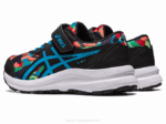 Asics contend 8 zapatos preescolar negro azul cómodo y duradero - Image 3