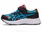 Asics contend 8 zapatos preescolar negro azul cómodo y duradero - Image 4